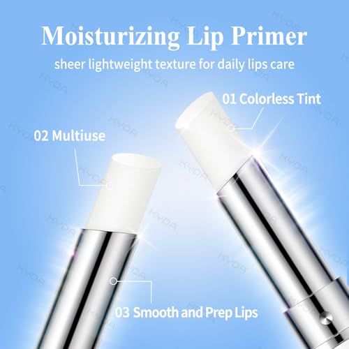 kyda 2 pcs lip primer colorless tint smoothes and refines lips moisturizing primer for lips sheer lightweight lip base lipstick primer amp daily lips balm
