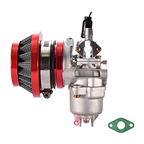 GOOFIT 2 temps 47cc 49cc Carburateur rouge avec filtre à air Remplacement pour Mini ATV Quad Carb Go Kart Scooter Moped Dirt bike