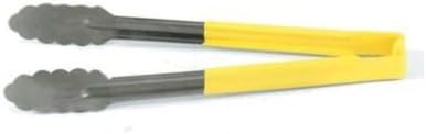 Jacob's Pride Color Coded Kool-Touch S/S Scalloped Tong, Yellow, 16