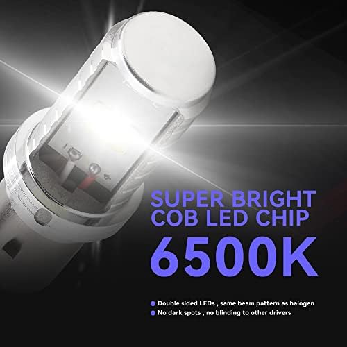 Keiurot BA20D Led Bulb H6 LED Motorcycle Headlight Bulb Hi/Lo Beam S2 Light Bulb for Motorbike Headlight 9-80V 12W COB Led Chips White 6500K, Pack of 2