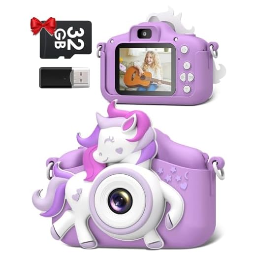 Gofunly Camara Fotos Infantil, 1080P 2,0" HD Camara de Fotos para Niños con 32GB Tarjeta, Selfie Video Cámara Digital para Niños, Niños y Niñas de Años Regalos de Cumpleaño