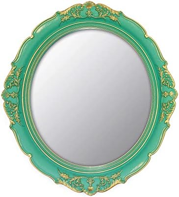 Vintage Decorative Wall Mirror 14.8 x 13.1 Inch Oval Mirror （Gree...