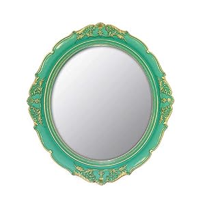 YCHMIR Vintage Decorative Wall Mirror 14.8 x 13.1 Inch Oval Mirror （Green）