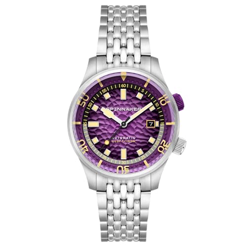 Spinnaker Reloj automático Bradner de 42 mm para hombre con pulsera de acero inoxidable sólido SP-5062, Profundidad del iris