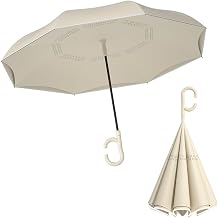 VERILADY Inverted Umbrella, One-Touch Reverse Folding Umbrella, For Rain or Shine, Inverted Umbrella, Freestanding, UV Protection, Lightweight, Super Water Repellent, Long Umbrella, For Women, Men's