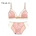 Produktbild sakkdaull Bequemer Nahtloser BH Fashion Green Plus Size Unterwäsche Set Damen Transparente Triangel Cup BHS Dessous Sets Schwarz-in BH & Slip Sets von Pink L