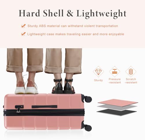 Sweetcrispy 20 Inch Carry On Luggage, Suitcase with Spinner Wheels — view 6