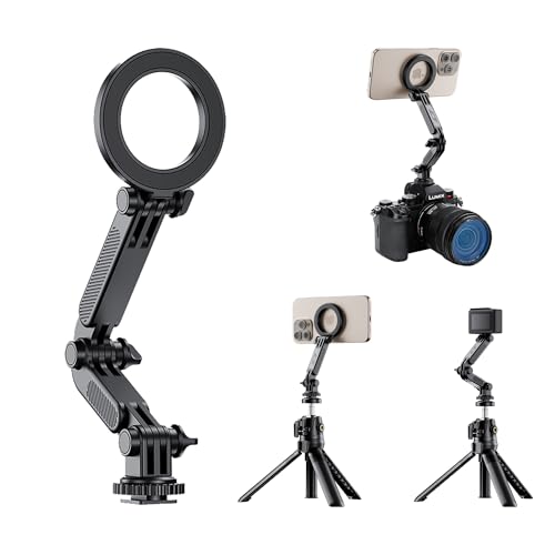 Image of JJC Magnetic Phone Camera Tripod Mount Adapter for Magsafe iPhone 17 16 15 | Magnet Cold Shoe Phone Holder with 1 /4 inch-20 Screw Hole for DSLR, Gopro Go Pro Hero DJI Osmo Action Photography Accessories