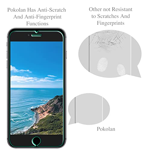 Pokolan [3-Pack] Screen Protector For Iphone 8 Plus, 7 Plus, 6S Plus, 6 Plus (5.5-Inch) - Tempered Glass 9H Hardness - Easy Installation Without Bubbles - Anti Scratch & Fingerprint #TOP4