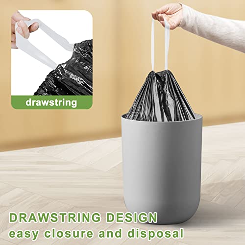 YUFDA 4 Gallon Drawstring Small Black Trash Bags #TOP23