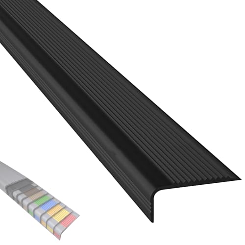 �K�i�i�@ PVC �K�i ����~�߃}�b�g ���ȔS���� ���� ���O�̖ؐ� ������ ����уZ���~�b�N�^�C�����̊K�i�ɍœK(Black,200x5x2.5cm/79x2x1in)