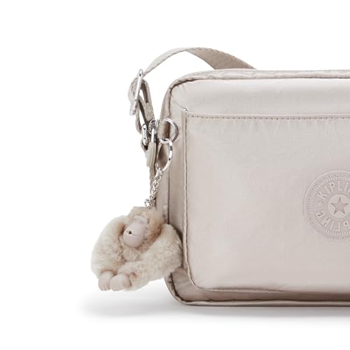 Kipling ABANU M Sac à bandoulière de taille moyenne, Metallic Glow (Argent)