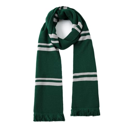 Guturris Knit Neck Scarf Magic College Styles Striped Winter Neckerchief Movie Character Cosplay Costume Accessory Green