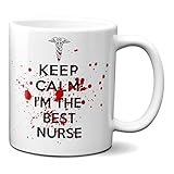  Planetacase Taza Keep Calm I\'m The Best Nurse Regalo para Enfermeras Ceramica 330 mL