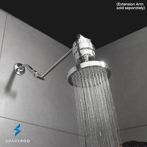 SparkPod Luxury Filtered Shower Head Set 23 Stage Shower Filter - Reduces Chlorine and Heavy Metals - High Pressure Showerhead Filter (6" Round, Polished Chrome Finish) by SparkPod - Image 8