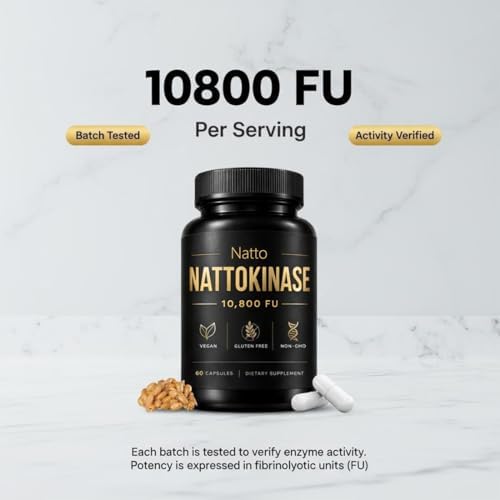Nattokinase 10800 FU Supplement, 60 Capsules - 1