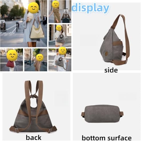 Bolso convertible de lona multiusos para mujer miniatura 4