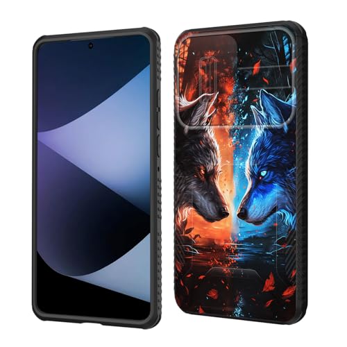 wiaekosef for Galaxy A36 5G/A56 5G Case Built in Slide Camera Lens Cover,Heavy Duty Shockproof Protection Dual Layer Case for Samsung Galaxy A36 5G/A56 5G 6.7" 2025,Cool Wolf