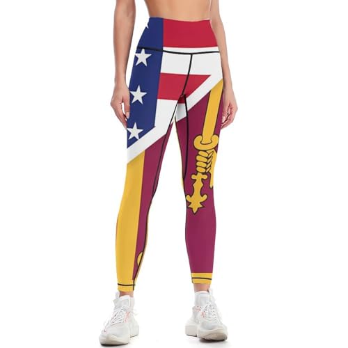 Sri Lanka U.S.A. Flag High Waist Yoga Pants