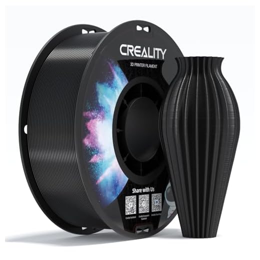 Creality PETG Filament 1.75, 3D Printer Filament, Excellent Toughness High Precision, Odorless Non-Toxic Moistureproof, 1kg(2.2lbs) Glossy 3D Printing Filament for 3D Printer (Black)
