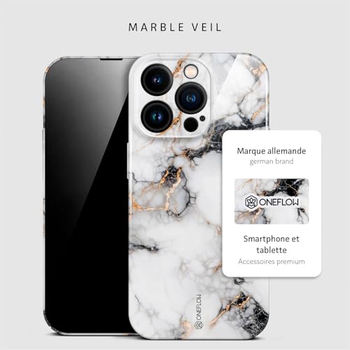 Coque iPhone 15 Pro marbre pailleté pour le quotidien et le bureau - 4