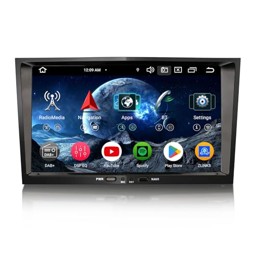 Erisin 8 pulgadas 8-Núcleo 4GB+64GB Android 14 Radio Coche Bluetooth Navegador GPS para Opel Astra H Corsa C/D Zafira Vectra Meriva Combo Signum CarPlay Inalámbrico Android Auto WiFi DSP DAB+ USB OBD2