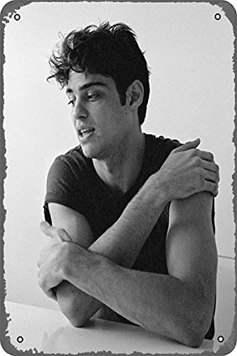 NIUMOWANG Cartel de metal – Noah Centineo B&W Póster de hojalata de 12 x 8 pulgadas