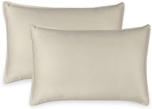 Fundas de almohada Queen de Pure Bamboo, auténtica viscosa 100% orgánica derivada de bambú, lujosamente suaves y refrescantes, doble costura, cierre