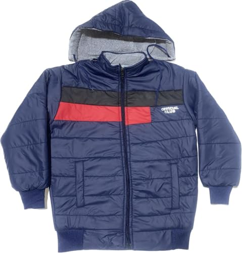 Image of Regular Fit Nylon Simple Design Blend Full Sleeve Winter Jacket for Boys
