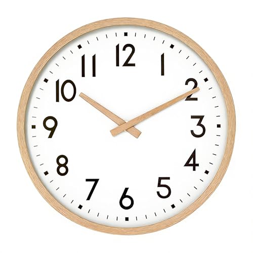 Image of Wall Clock 12 Inch Silent Non Ticking Battery Modern Decorative for Living