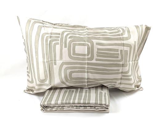 Parure de lit double satin de coton sable drap housse de couette taies Jazz