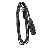 Rocky Mountain Goods Flatline Flat Plug Extension Cord - 3 Prong 3 Outlet - Flat design for behind furniture, under rug, floor plug, carpet - Space saver safety design (6 ft, Black)