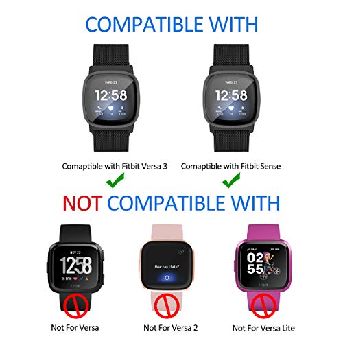 Banda de acero inoxidable compatible con Fitbit Sense/Versa 3 miniatura 3