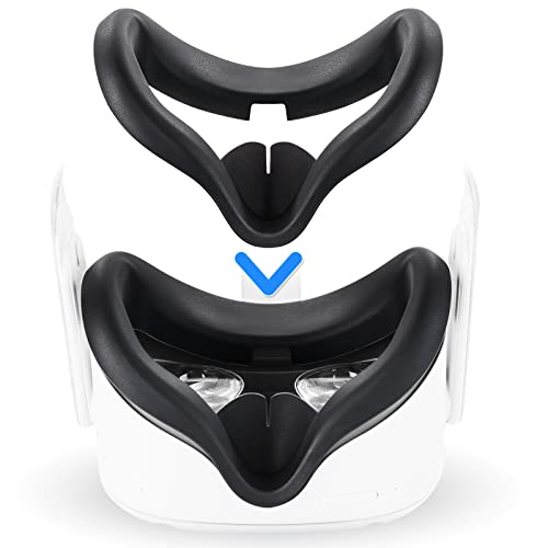 For Oculus Quest 2 Silicone Case Accessory With Vr Case Cover, Silicone Vr Face Cover Pad And Quest 2 Touch Controller Grip Cover, Lens Cover, Disposable Eye Cup (Black) #TOP5