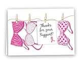 Breast Cancer Pink Ribbon Thank You Cards - Thanks For Your Support (1 Pack)