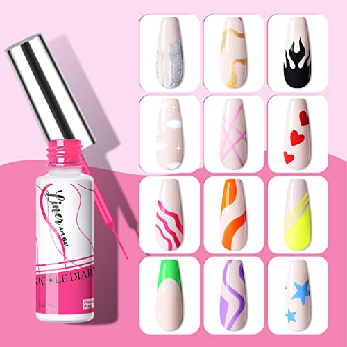 12 Farben Gel Nail Liner Polish Gellack Shellac Set UV LED Gel Nagellack Set For DIY Drawing Lines Nagel Designs Farbgel… – Bild 7