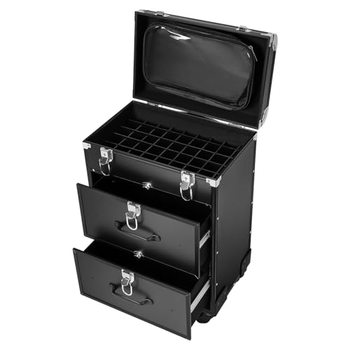 Valise cosmétique à roulettes 36x23x58 cm à 3 couches pour maquillage