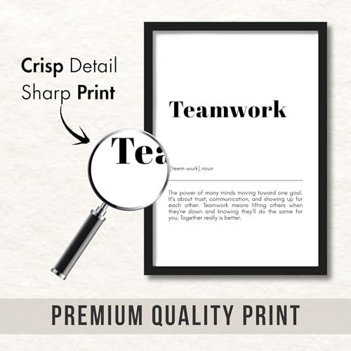 Image of ArtAction Teamwork Wall Frame Poster | Motivational Office Word Art for Workplace & Study Room | A4 Size | Framed Typography Poster | Wall Decor Gift for Professionals, Teams & Leaders