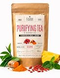 Nº002 PURIFYING TEA - TE DETOX - Tisana Drenante Forte - Diuretico - FONTE DI VITAMINE E MINERALI - Tè verde, Curcuma, Zenzero, Tarassaco, Equiseto, Ananas - Detox Tea - Ingredienti Naturali 100 gr