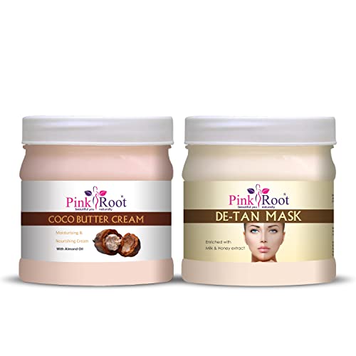 Image of Pink Root Cocoa Butter Cream 500gm with De-Tan Mask 500gm