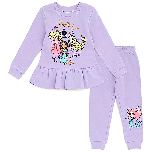 Image of Disney Girls Fleece Sweatshirt and Jogger Pants Outfit Set Newborn to Big Kid Sizes (Newborn - 14-16)