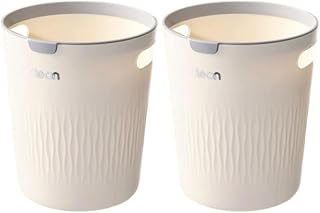 WEAREZ Recycling Can Round lidless Kitchen Trash can with Pressure Ring Plastic Home Waste Organizer Simple Large-Capacity Garbage Garbage Bin