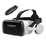 Casque VR 3D avec écouteurs Bluetooth intégrés : compatible avec les appareils iOS/Android, pour les téléphones iPhone/Samsung, idéal pour les films et les jeux