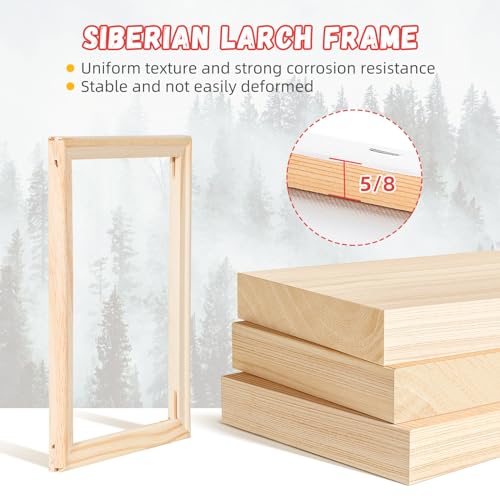 image for Simetufy 4 Pack Stretched Canvas for Painting 4 Sizes 3X5, 5x7, 8x10, 