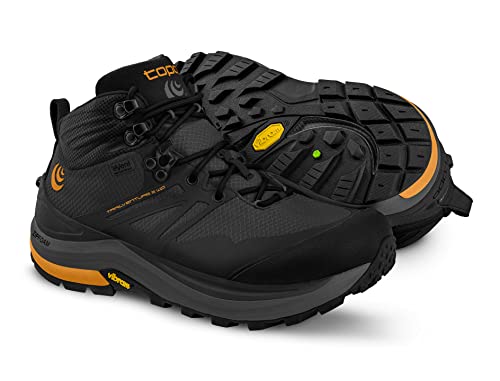 Topo Athletic Men's Trailventure 2 Wp Comfortable Waterproof 6Mm Drop Trail Running Boots, Athletic Shoes For Trail Running, Charcoal/Orange, Size 10.5 #TOP4