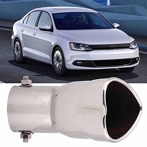 SCKUBMF Heart Shaped Exhaust Tip Muffler Tip Car Muffler Tips Heart Shaped Car Muffler Universal Stainless Steel Car Exhaust Muffler Exhaust Tip,for Fitment On Most Cars,Sedans,2.48inch Inlet