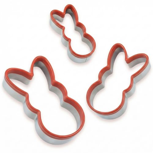 COOKIEQUE 3 Pcs Easter Bunny Cookie Cutters Set