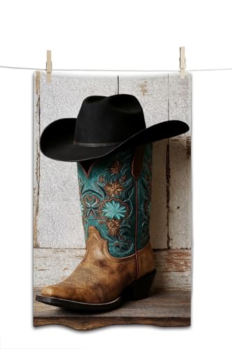 AnBuPan Cowboy West Bath Towel 15x30 Rodeo Black Hat