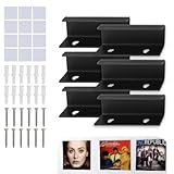 Record Shelf 6pcs 10cm 4'' Acrylic Vinyl Record Wall Mount Black Stand Easy to Install Shelves Holder for Albums LP CD Minimalist Book Record Picture Collectibles Storage Display Ledge Set - Image 1
