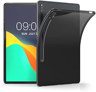 kwmobile Case Compatible with Samsung Galaxy Tab S8+ Plus/Galaxy Tab S7+ Plus - Case Soft Crystal TPU Tablet Back Protector Cover - Black/Transparent